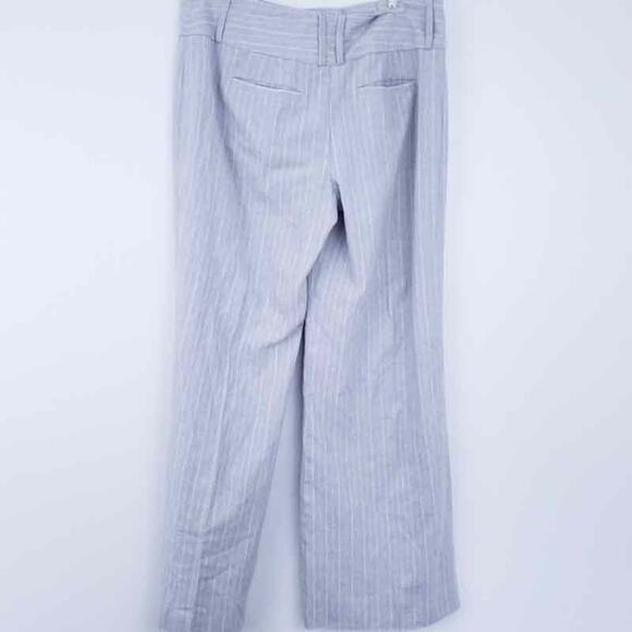 Cato Linen Blend Pants Stripe Gray White 10P Petite Summer Pants Wide Leg - Picture 2 of 7